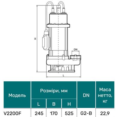 Дренажно-фекальний насос V2200F "NPO"