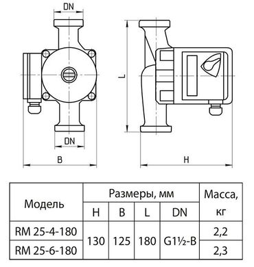 Циркуляционный насос RM25-4-180 "ARUNA" + комплект гаек